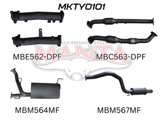 Toyota Landcruiser VDJ200 DPF 2.5in With Cat Muffler C&R, Dump Tip