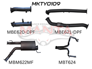Toyota Landcruiser VDJ200 DPF 3in Dual NO Cat, Muffler, Exit L & R