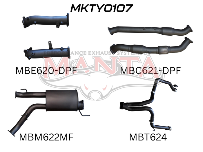 Toyota Landcruiser VDJ200 DPF 3in Dual With Cat & Muffler, Exit L & R