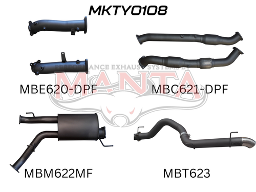 Toyota Landcruiser VDJ200 DPF 3in Dual With Cat & Muffler 4in Tailpipe