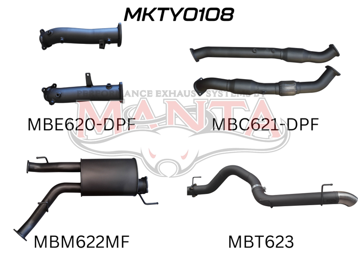 Toyota Landcruiser VDJ200 DPF 3in Dual With Cat & Muffler 4in Tailpipe