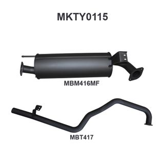 Toyota Landcruiser FZJ105 2.5in off Extractors Muffler/Tailpipe