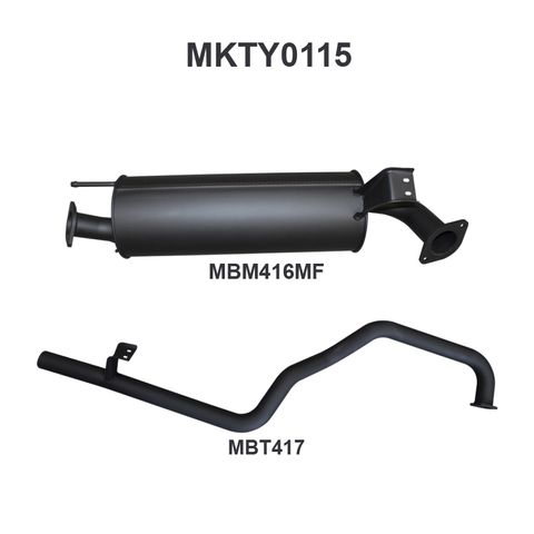 Toyota Landcruiser FZJ105 2.5in off Extractors Muffler/Tailpipe