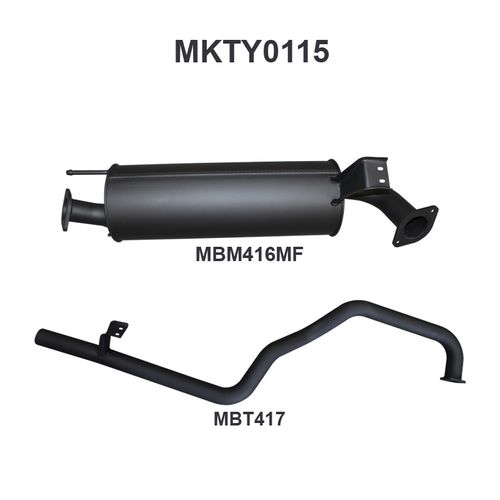 Toyota Landcruiser FZJ105 2.5in off Extractors Muffler/Tailpipe