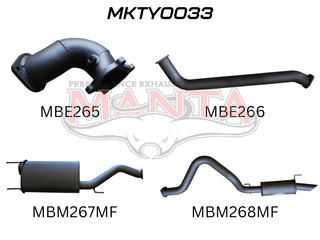 Toyota Landcruiser HDJ100 4.2L TD WAGON 3in CENTRE & REAR MUFFLERS