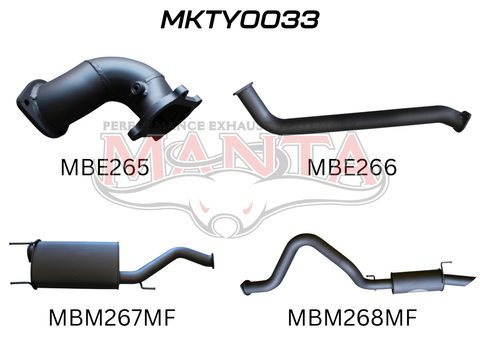 Toyota Landcruiser HDJ100 4.2L TD WAGON 3in CENTRE & REAR MUFFLERS