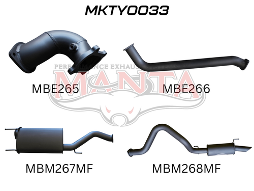 Toyota Landcruiser HDJ100 4.2L TD WAGON 3in CENTRE & REAR MUFFLERS
