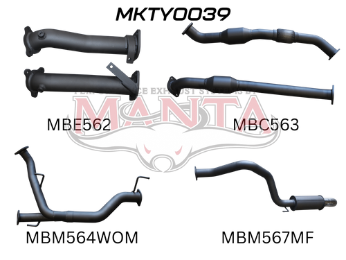 Toyota Landcruiser VDJ200 2 1/2Dual Cats-3 Rear Muffler & Dump