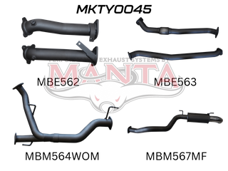 Toyota Landcruiser VDJ200 2.5in NO Cat Muffler Rear, Dump Tip