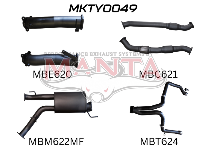 Toyota Landcruiser VDJ200 3in Dual With Cat & Muffler, Exit L&R
