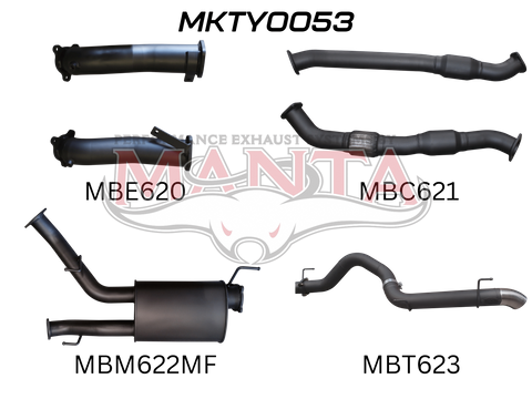 Toyota Landcruiser VDJ200 3in Dual With Cat & Muffler, 4in Exit