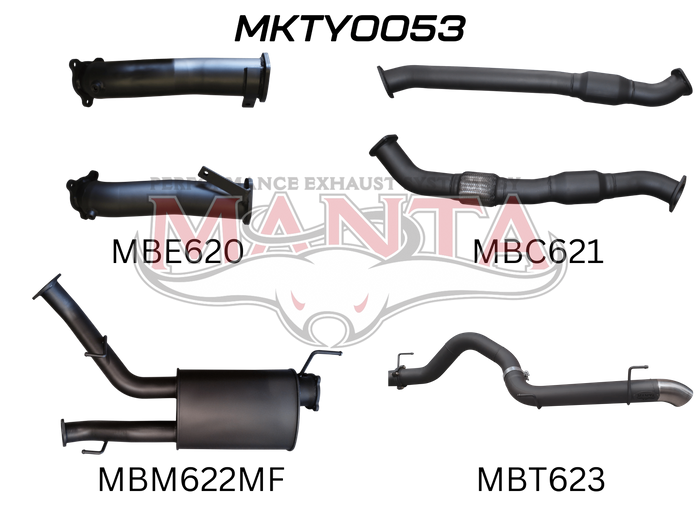 Toyota Landcruiser VDJ200 3in Dual With Cat & Muffler, 4in Exit