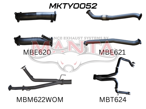 Toyota Landcruiser VDJ200 3in Dual NO Cat, NO Muffler, Exit L & R
