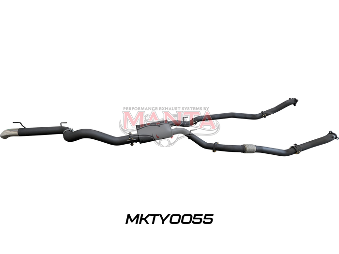 Toyota Landcruiser VDJ200 3in Dual NO Cat, W/Muffler, 4in Exit