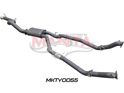 Toyota Landcruiser VDJ200 3in Dual NO Cat, W/Muffler, 4in Exit