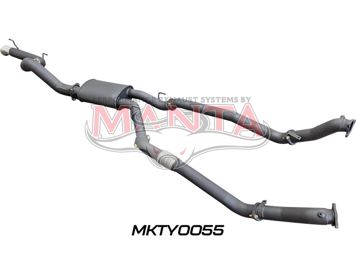 Toyota Landcruiser VDJ200 3in Dual NO Cat, W/Muffler, 4in Exit