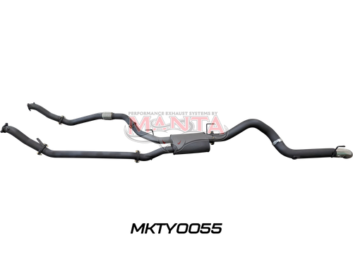Toyota Landcruiser VDJ200 3in Dual NO Cat, W/Muffler, 4in Exit
