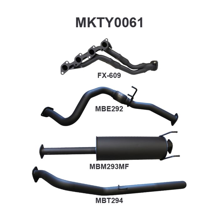 Toyota Hilux LN147 LN167 LN172 5L 3.0L Diesel Extractors & 2.5in Exhaust System