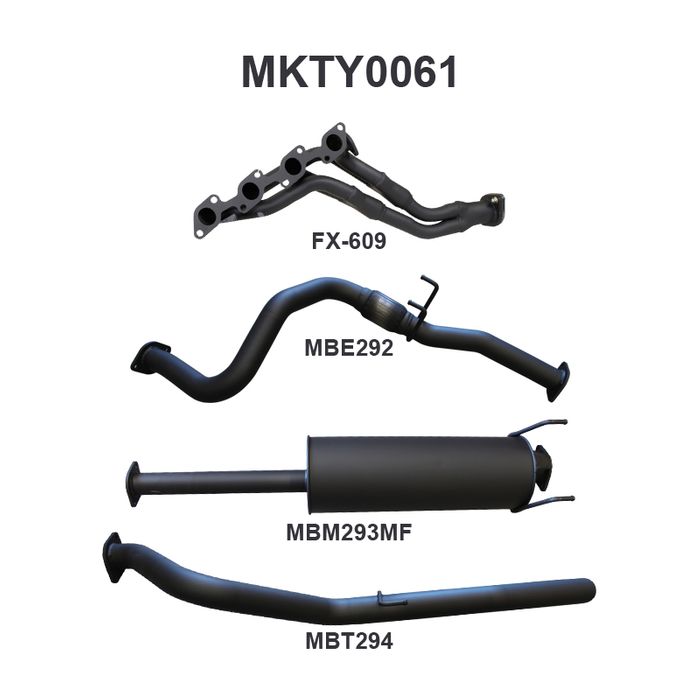 Hilux LN147 LN167 LN172 5L 3.0L Diesel Extractors & 2.5in Exhaust System