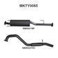 Toyota Hilux 150 4.0L V6 2.5in Cat Back Exhaust System, centre muffler, rear hotdog