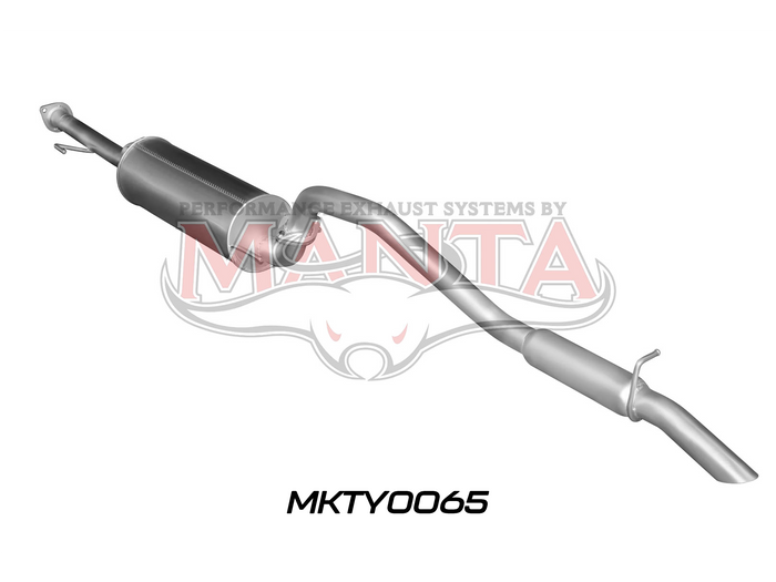 Toyota Hilux 150 4.0L V6 2.5in Cat Back Exhaust System, centre muffler, rear hotdog