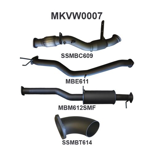 Volkswagen Amarok 2.0L 3in Later Model Standard Exit Sports Muffler