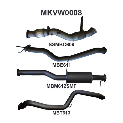 Volkswagen Amarok 2.0L 3in Later Model Tailpipe Exit Sports Muffler