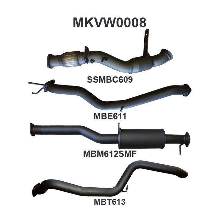 Volkswagen Amarok 2.0L 3in Later Model Tailpipe Exit Sports Muffler