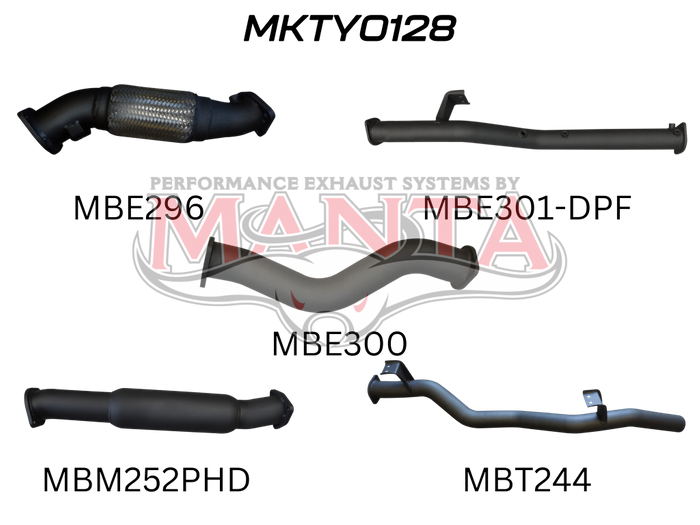 Toyota Landcruiser VDJ79 V8 Ute 3in NO Cat, With Hotdog DPF