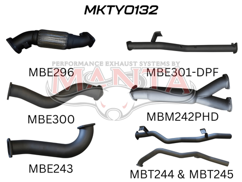 Toyota Landcruiser VDJ79 V8 Ute Dual 3in NO Cat, With Hotdog DPF