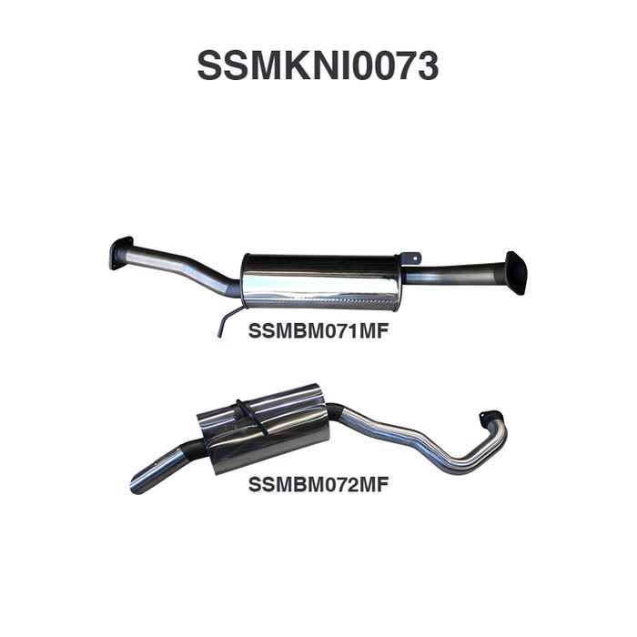 Nissan Patrol GU 4.8L 2.5in Cat Back System Centre & Rear Muffler