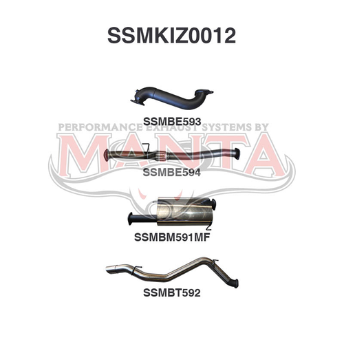 Isuzu MU-X June 2012-Jan 2017 3.0L Without Cat & With Muffler