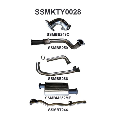 Toyota Landcruiser HDJ78 4.2L Troop Carrier 3in Turbo Back With Muffler