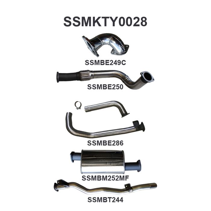 Toyota Landcruiser HDJ78 4.2L Troop Carrier 3in Turbo Back With Muffler