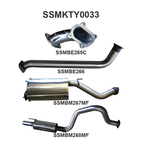 Toyota Landcruiser HDJ100 4.2L TD WAGON 3in CENTRE & REAR MUFFLERS