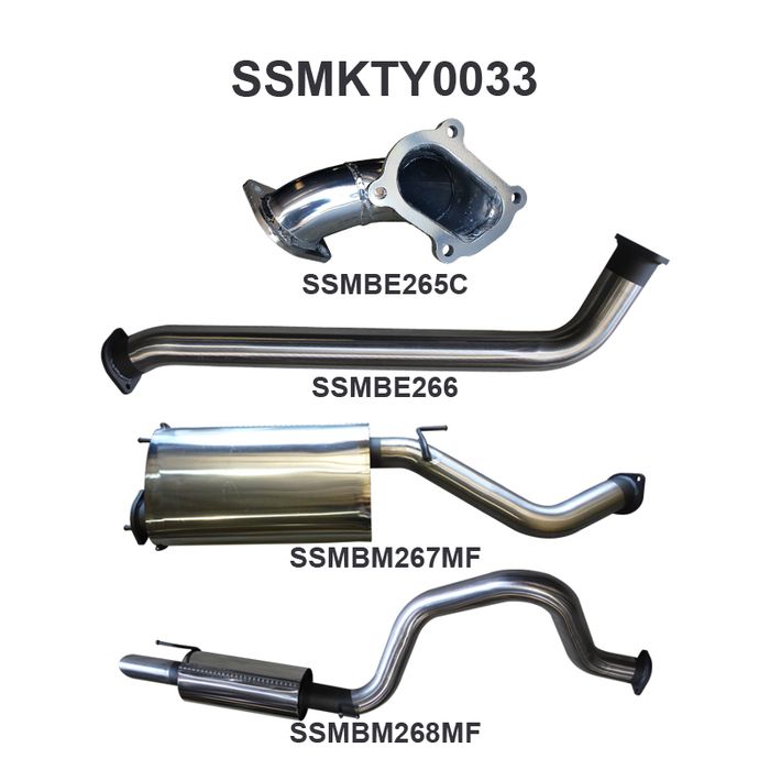 Toyota Landcruiser HDJ100 4.2L TD WAGON 3in CENTRE & REAR MUFFLERS