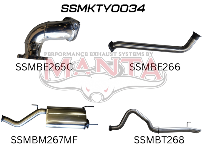 Toyota Landcruiser HDJ100 4.2L TD WAGON 3in CENTRE MUFFLER & REAR TAIL