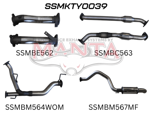 Toyota Landcruiser VDJ200 2 1/2Dual Cats - 3 Rear Muffler & Dump