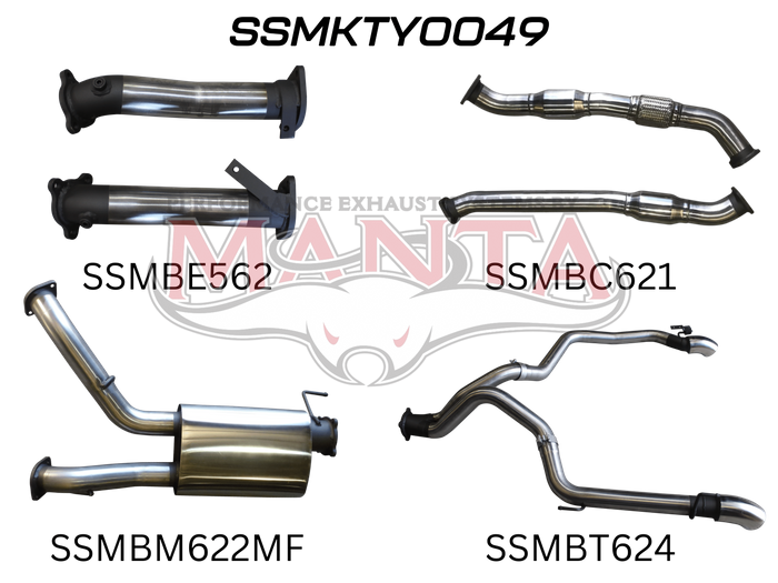 Toyota Landcruiser VDJ200 3in Dual With Cat & Muffler, Exit L & R