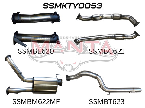 Toyota Landcruiser VDJ200 3in Dual With Cat & Muffler, 4in Exit