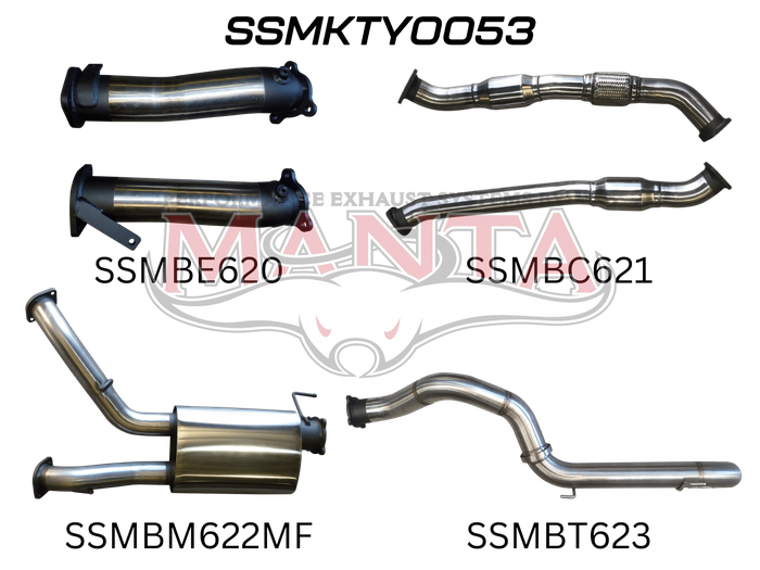 Toyota Landcruiser VDJ200 3in Dual With Cat & Muffler, 4in Exit