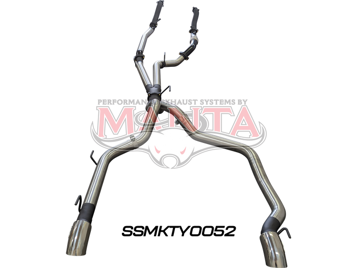 Toyota Landcruiser VDJ200 3in Dual NO Cat, NO Muffler, Exit L & R