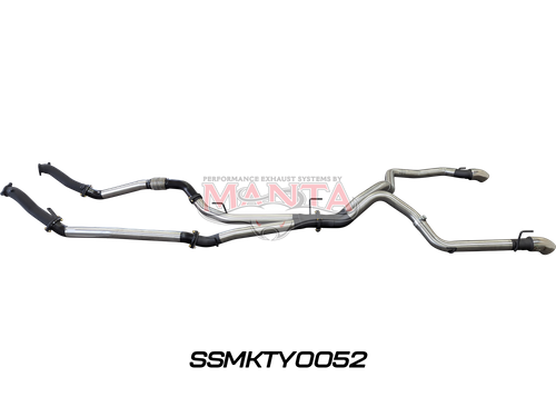 Toyota Landcruiser VDJ200 3in Dual NO Cat, NO Muffler, Exit L & R