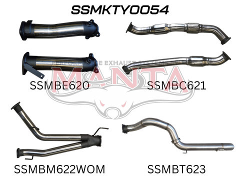 Toyota Landcruiser VDJ200 3in Dual With Cat, NO Muffler, 4in Exit