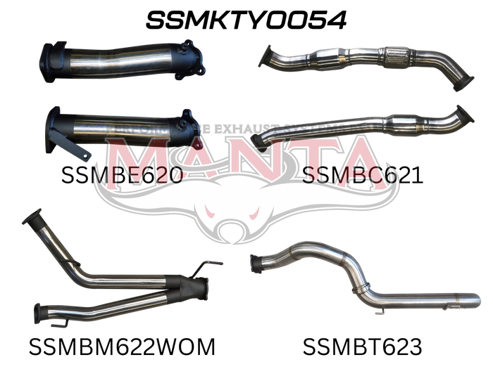 Toyota Landcruiser VDJ200 3in Dual With Cat, NO Muffler, 4in Exit