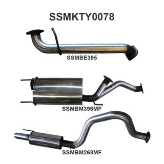 Toyota UZJ100 LANDCRUISER 4.7L V8 3in CAT-BACK EXHAUST WITH CENTRE & REAR MUFFLER