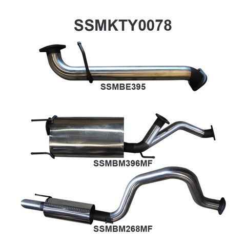 Toyota UZJ100 LANDCRUISER 4.7L V8 3in CAT-BACK EXHAUST WITH CENTRE & REAR MUFFLER