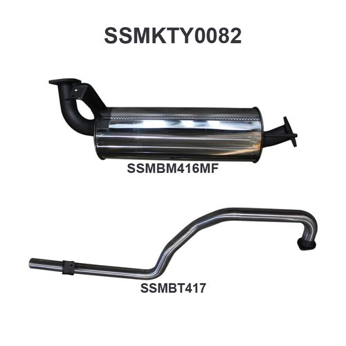 Toyota Landcruiser HZJ, FZJ105 2.5in off Extractors Muffler/Tailpipe