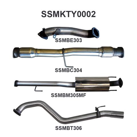 Toyota Hilux KUN26R 3.0L D4D 3in Muffler With Cat