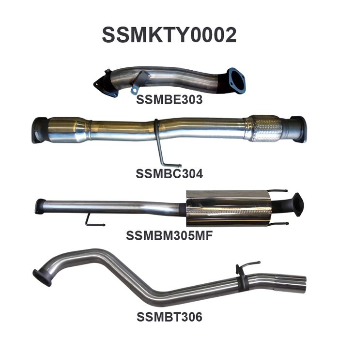 Toyota Hilux KUN26R 3.0L D4D 3in Muffler With Cat